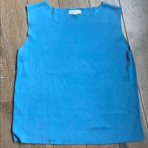Coldwater Creek 1X Blue Silk Blend Tank